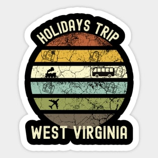 Holidays Trip To West Virginia, Family Trip To West Virginia, Road Trip to West Virginia, Family Reunion in West Virginia, Holidays in West Sticker